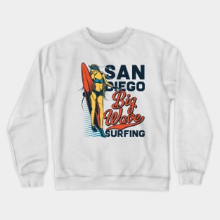 San Diego Surf Girl Crewneck Sweatshirt